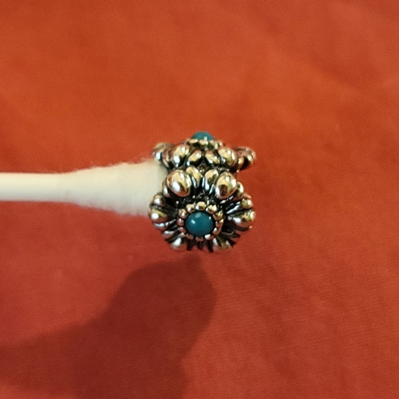 🌺Authentic Pandora turquoise birthday bloom flower retired bead charm - Picture 3 of 6